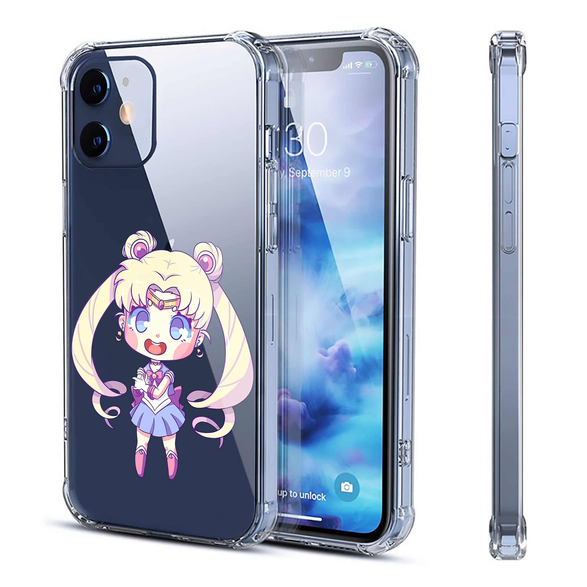 （画像用） 美少女戦士セーラームーン 月野 うさぎ つきの うさぎ Sailor Moon Tsukino Usagi 【iPhone 12シリーズ対応】透明スマホケース（クリアソフトケース）